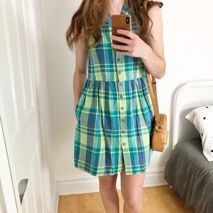 Sunning Vintage Plaid Cottagecore Sleeveless Dress